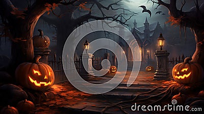 Happy hallooween backgroung flat lay composition on orange paper white pumpkins and bats Stock Photo