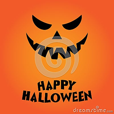 Happy halloween Pumkin illustration on orange background Cartoon Illustration