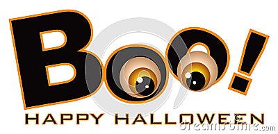 Happy Halloween Boo Eye Balls vector Illustration Vector Illustration