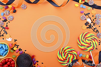 Happy Halloween Candy Background Stock Photo