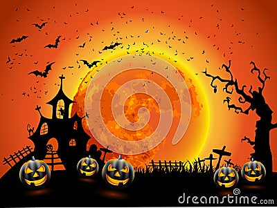 Happy Halloween Card Template, Mix of Various Spooky Creatures, Stock Photo