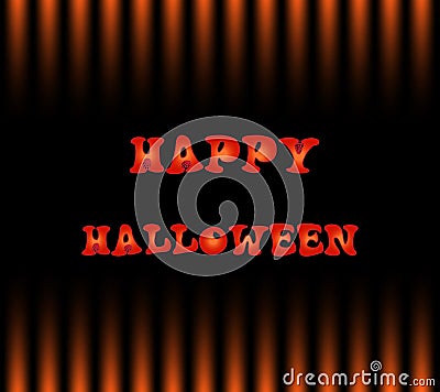 Happy halloween card with text on black and orange gradation Vector Illustration