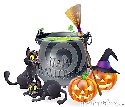 Happy Halloween Cartoon Illustration Vector Illustration