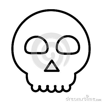Happy halloween, creepy skull trick or treat party celebration linear icon design Vector Illustration