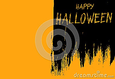 Happy Halloween font brush handwriting style on yellow background,blank space for text,element template for poster,brochures, Vector Illustration