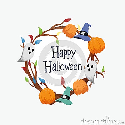 Happy Halloween frame vector. EPS10 Vector Illustration