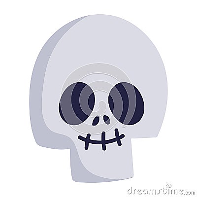 Happy halloween, funny skull cartoon, trick or treat celebration Vector Illustration