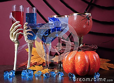 Happy Halloween ghoulish party cocktail drinks Stock Photo
