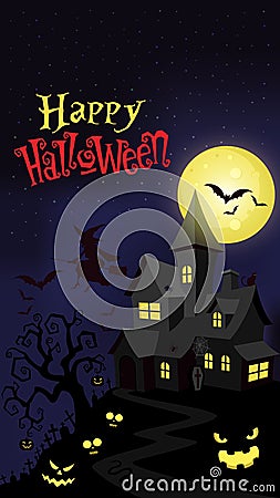 Happy Halloween greeting card Vector Illustration