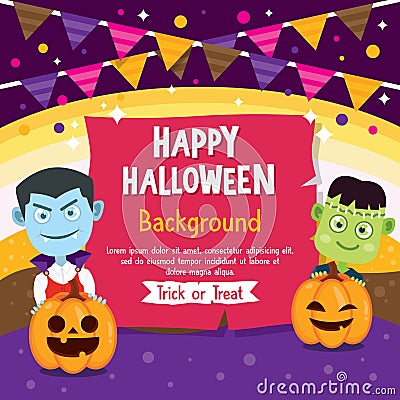 Happy Halloween greeting card Vector Illustration