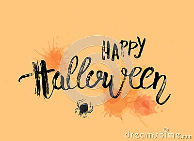 Happy Halloween creative hand lettering composition. Vector illustration. Vector Illustration