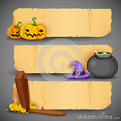 Happy Halloween Header and Banner Vector Illustration