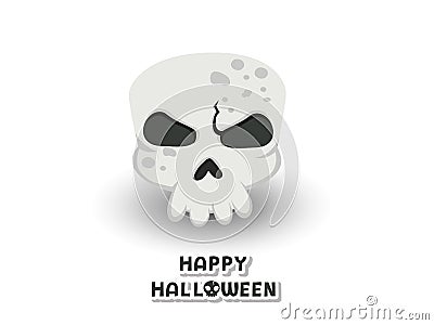 Happy Halloween. icon Skull vector. Concept Anatomic Skull Vector Art design. white background illustration Vector Illustration