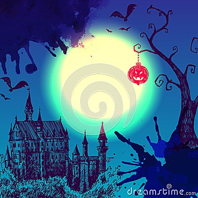 Happy halloween illustration Vector Illustration