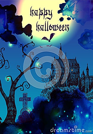 Happy halloween illustration Vector Illustration
