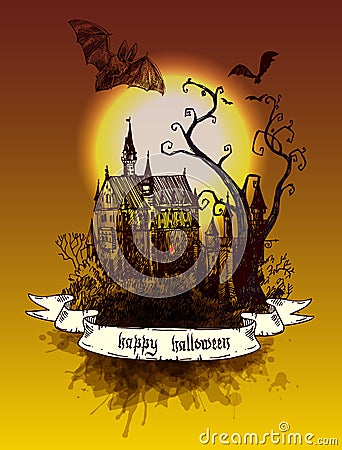 Happy halloween illustration Vector Illustration