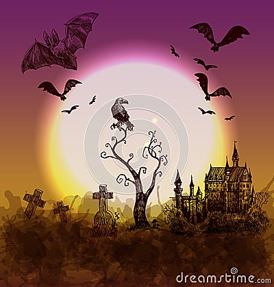 Happy halloween illustration Vector Illustration