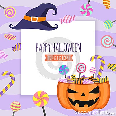 Happy Halloween invitation card party design template. Stock Photo