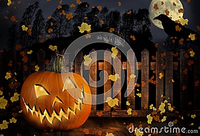 Happy Halloween Jack-O-Lantern Stock Photo