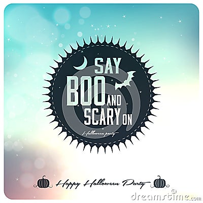 Happy Halloween Label Vector Illustration