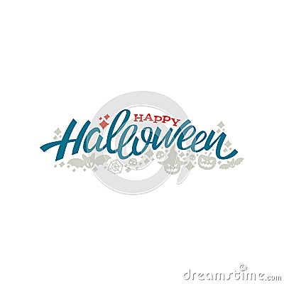 Happy halloween lettering design. Greeting vector illustration. Vector Illustration