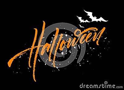 Happy Halloween lettering. Holiday calligraphy for banner, poster, greeting card, party invitation. Vector illustration Vector Illustration