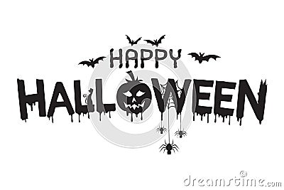 Happy halloween lettering illustration Vector Illustration