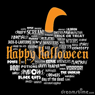 Happy halloween and other scary words Vector Illustration