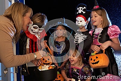Happy Halloween party trick or treating Stock Photo