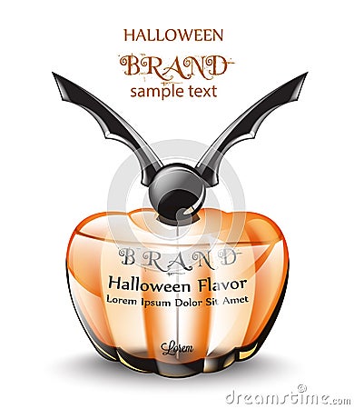 Happy Halloween perfume or potion Vector realistic. Product placement mock up bottles. Original stylish 3d illustrations Vector Illustration