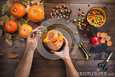 Happy Halloween! Preparing for the holiday Stock Photo