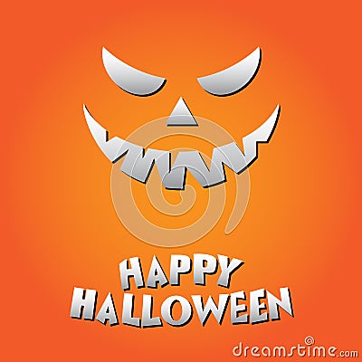 Happy halloween Pumkin illustration on orange background Cartoon Illustration