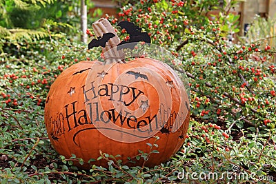 Happy Halloween pumpkin Stock Photo