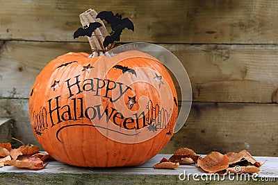 Happy Halloween pumpkin Stock Photo