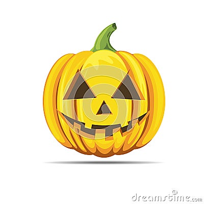 Happy halloween pumpkin orange color vector isolated Vector Illustration