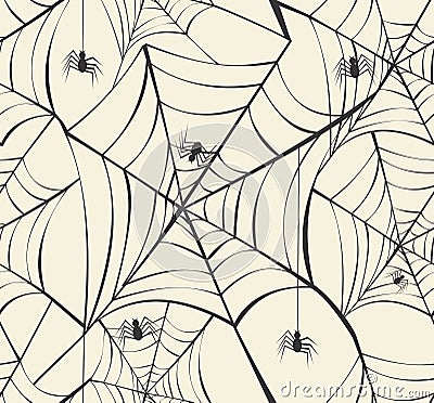 Happy Halloween spider webs seamless pattern background EPS10 file. Vector Illustration