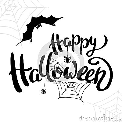 Happy Halloween template for banner or poster. Vector Vector Illustration