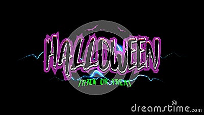 Happy halloween trick or treat text banner. Vintage, 80s, 90s and Old retro style font alphabet. T-shirt print lettering artwork Vector Illustration