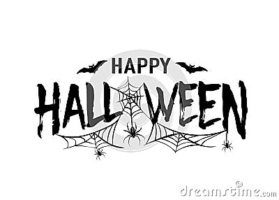 Happy Halloween vector text banner. Silhouette holiday sign background Vector Illustration