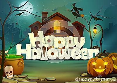 Happy Halloween wallpaper background Vector Illustration