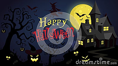 Happy Halloween Wallpaper Vector Illustration