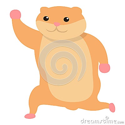 Happy hamster icon, cartoon style Vector Illustration