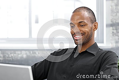 Happy handsome afro man Stock Photo