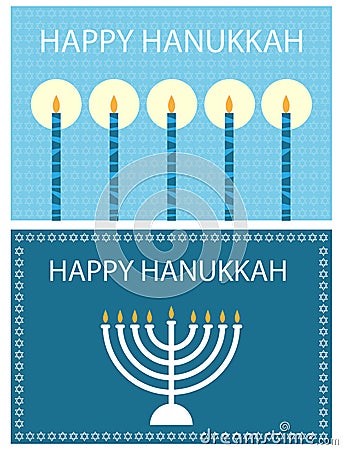 Happy Hanukkah cards Vector Illustration