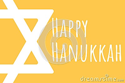 Happy Hanukkah - festive background with Star of David. Modern minimalistic template for banner, card, poster with text Vector Illustration