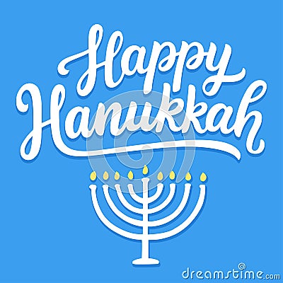 Happy Hanukkah greeting card Vector Illustration