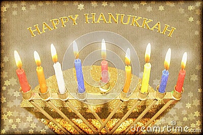 Happy Hanukkah greeting card Stock Photo