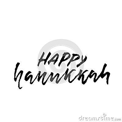 Happy Hanukkah. Holiday handdrawn modern dry brush illustration. Jewish festival of lights. Vector illustration. Vector Illustration