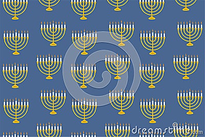 Happy Hanukkah lettering greeting card. Festive poster print typographical inscription. Vector illustration. Vector Illustration