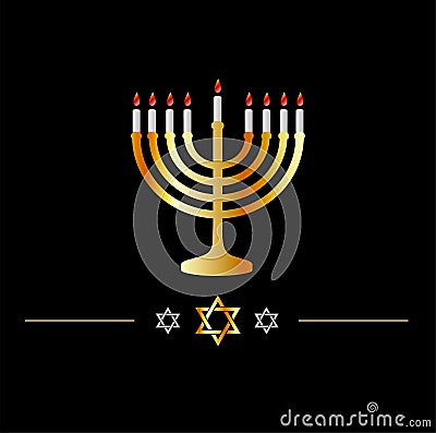 Happy Hanukkah symbol- Jewish holiday celebration Vector Illustration